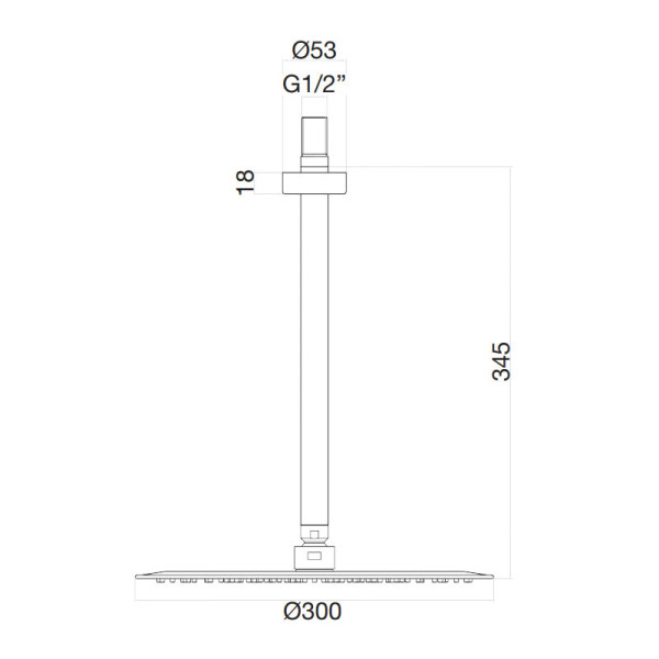 Верхний душ ультратонкий с кронштейном Fiore 30CR8641, хром. Фото 2
