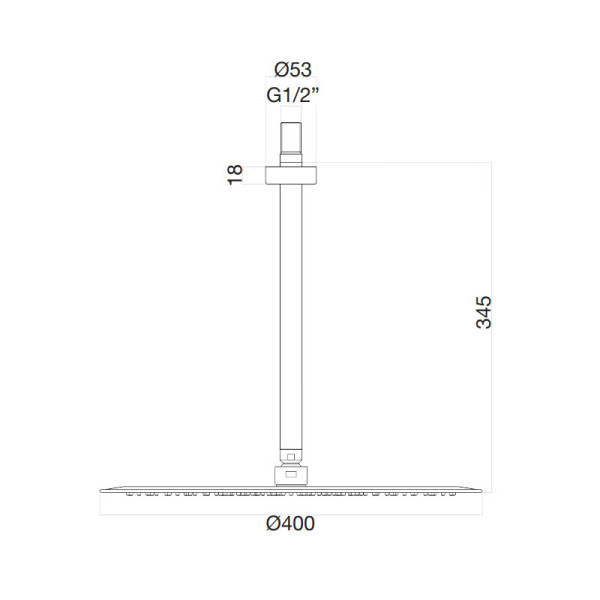 Верхний душ ультратонкий с кронштейном Fiore 30CR8642, хром. Фото 2