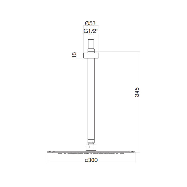 Верхний душ ультратонкий с кронштейном Fiore 30CR8661, хром. Фото 2