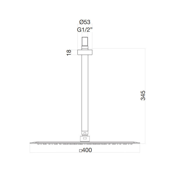 Верхний душ ультратонкий с кронштейном Fiore 30CR8662, хром. Фото 2