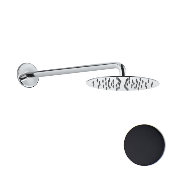 Верхний душ ультратонкий с кронштейном Fiore 30NN8630, черный. Фото 1