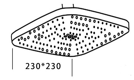 Верхний душ VTS03Black, VODA. Фото 2