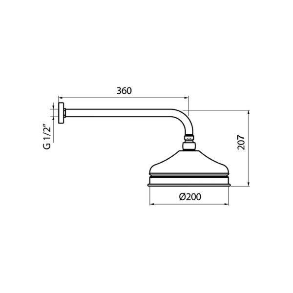 Верхний душ Webert AC0014065, бронза. Фото 2
