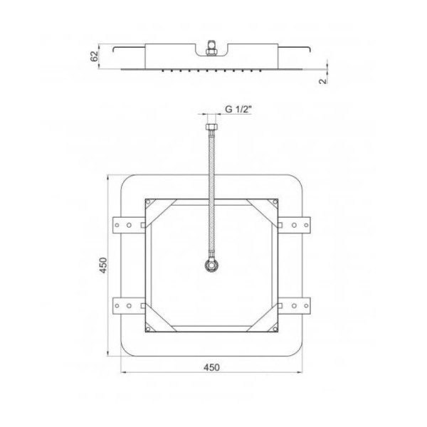 Верхний душ Webert AC0844845, сталь. Фото 2
