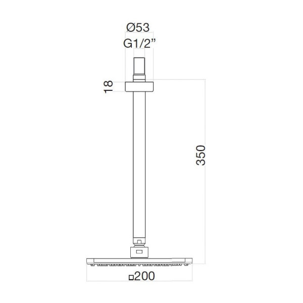 Верхний душ Webert AC0942794, матовое золото. Фото 2