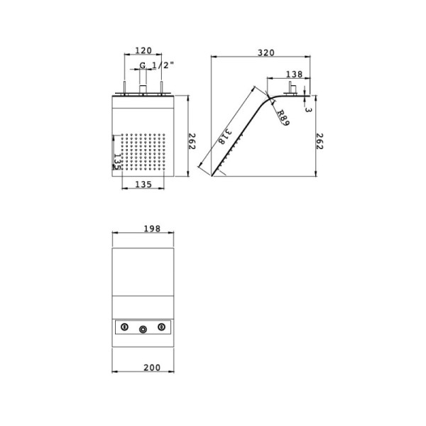Верхний душ Webert AC0984845, сталь. Фото 2
