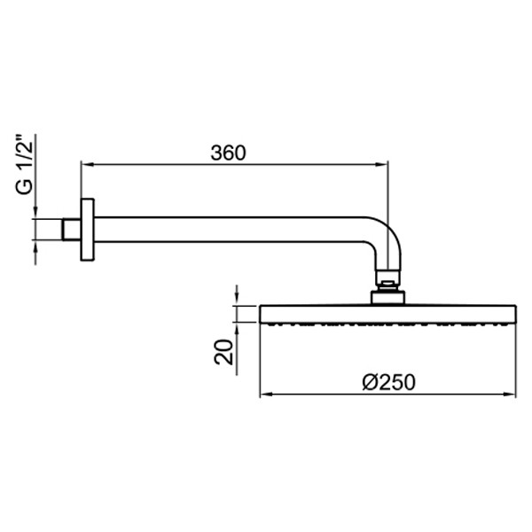 Верхний душ Webert Comfort AC0398560METAL. Фото 2
