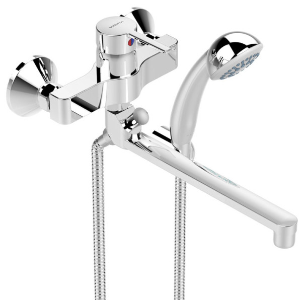 VI BA280AA Logik Смеситель для ванны L=250 мм, с душевым набором. Фото 1