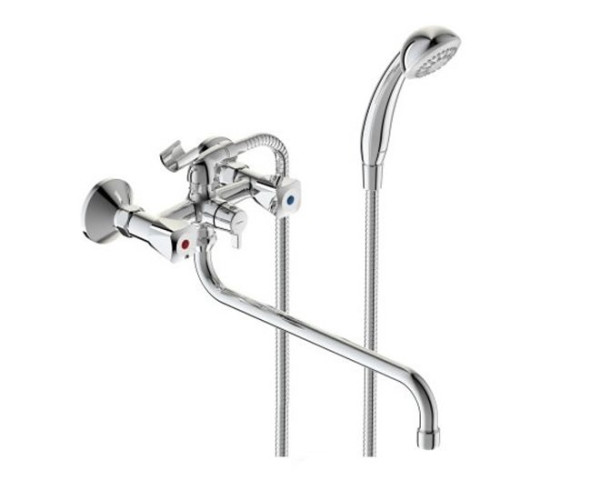 VI BA343AA Practik Смеситель для ванны L=320 мм, Керамика 180°, с душевым набором. Фото 1