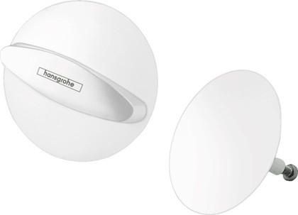 Внешняя часть набора для слива и перелива Hansgrohe Flexaplus матовый белый (58185700). Фото 1