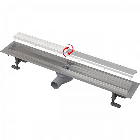 Водоотвод желоб Fit&Go с двухсторон решеткой DOUBLE, арт.AG071401650 (аналог APZ13-DOUBLE9-650). Фото 1