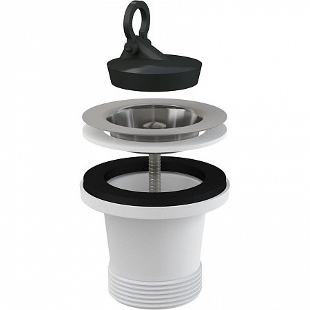 Водослив для мойки удлиненный 6/4" с нержавеющей peшeткой Ø70, арт. A34. Фото 1