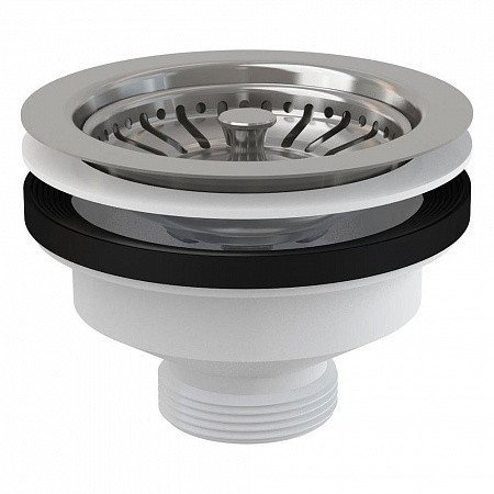 Водослив сифона для мойки 6/4" с нержавеющей peшeткой Ø115, арт. A37. Фото 1