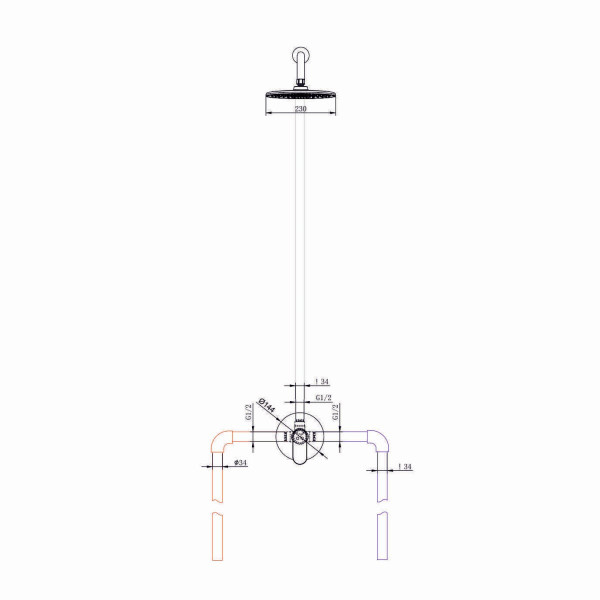Встраиваемая душевая система FASHUN A7185-7, чёрный. Фото 3