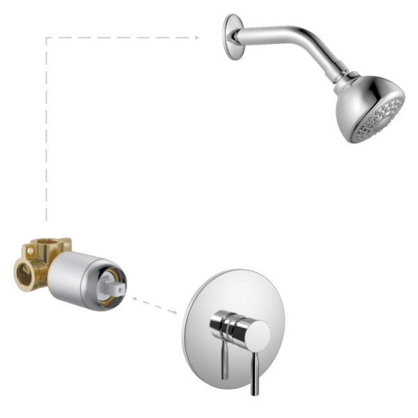 Встраиваемая душевая система Haiba HB80088, хром. Фото 1