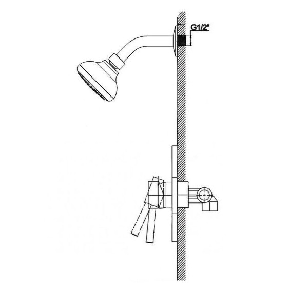 Встраиваемая душевая система Haiba HB80088, хром. Фото 2