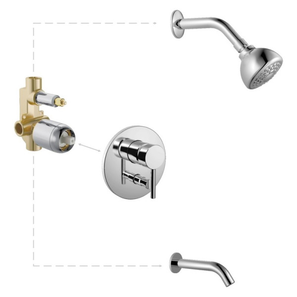 Встраиваемая душевая система Haiba HB80297-2, хром. Фото 1