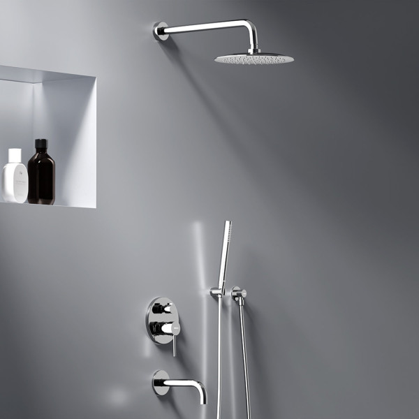 Встраиваемая душевая система с ванно-душевым смесителем и изливом. Фото 2