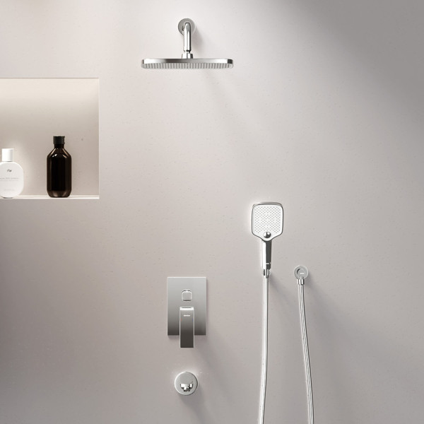 Встраиваемая душевая система со смесителем и изливом. Фото 1