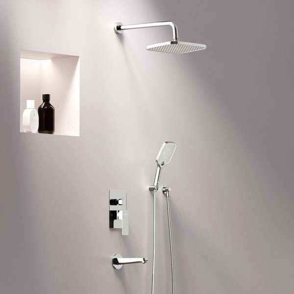 Встраиваемая душевая система со смесителем и изливом. Фото 2