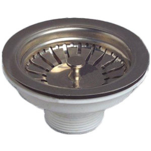 Выпуск 3 1/2 нерж. без перелива д/ст.моек (30717335). Фото 1