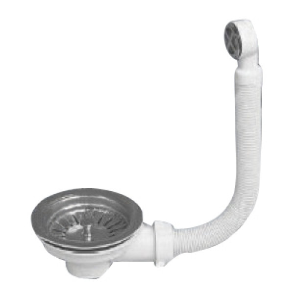 Выпуск 3 1/2 с круглым переливом для моек из нерж. стали (30717336). Фото 1