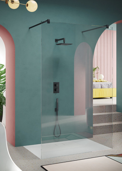 WE00102/QBM SEVEN термостатический смеситель для ванны (внешняя часть), матовый черный. Фото 2