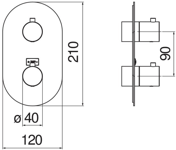 WE00102/TCR LIVE термостатический смеситель для ванны (внешняя часть). Фото 3