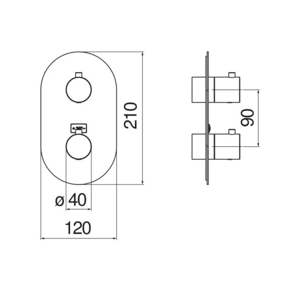 WE00102/TFLP LIVE термостатический смеситель для ванны (внешняя часть), глянцевый черный. Фото 2