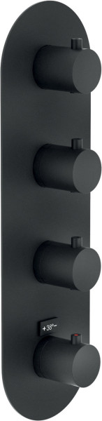 WE00104/TBM LIVE термостатический смеситель для ванны 4 выхода (внешняя часть), матовый черный. Фото 1
