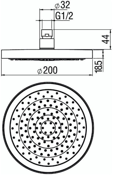 WE00139/94CR верхний душ 20 см. Фото 2