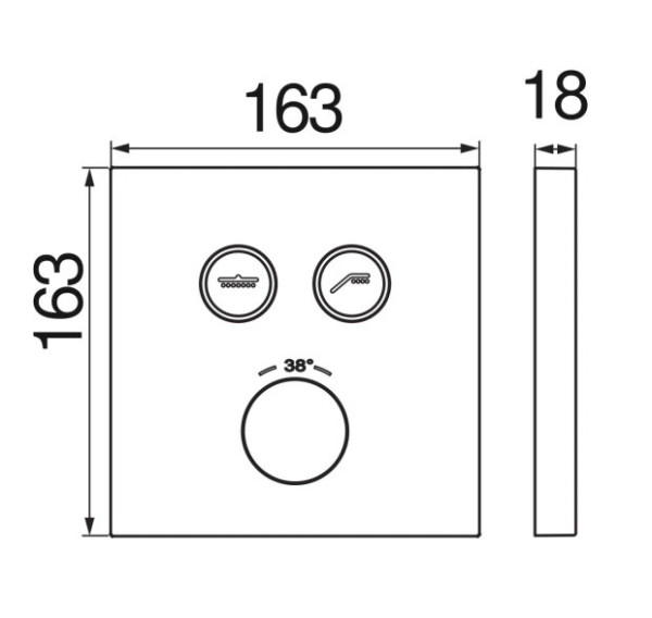 WE00202/ECR термостатический смеситель для душа (внешняя часть). Фото 2