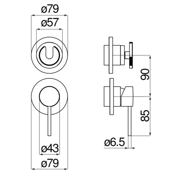 WE81102/1SOIX SOLE смеситель для душа на 2 отв. (внешняя часть), шлиф. хром. Фото 2