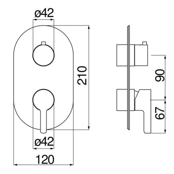 WE81102/LRCR LIRA смеситель для ванны (внешняя часть). Фото 2