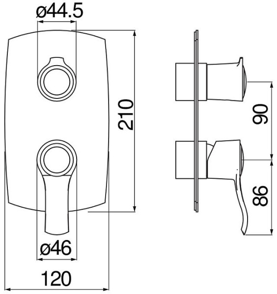 WE81102/SIGDP SOFI смеситель для ванны (внешняя часть), золото. Фото 2