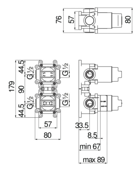 WE81102 смеситель для душа( скрытая часть). Фото 2