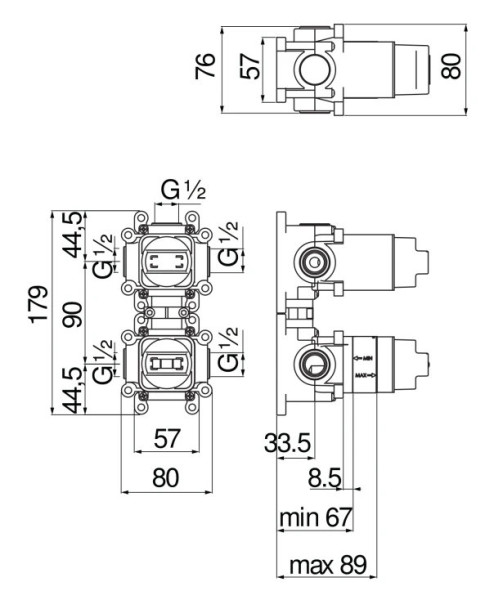 WE81103 смеситель для душа( скрытая часть). Фото 2