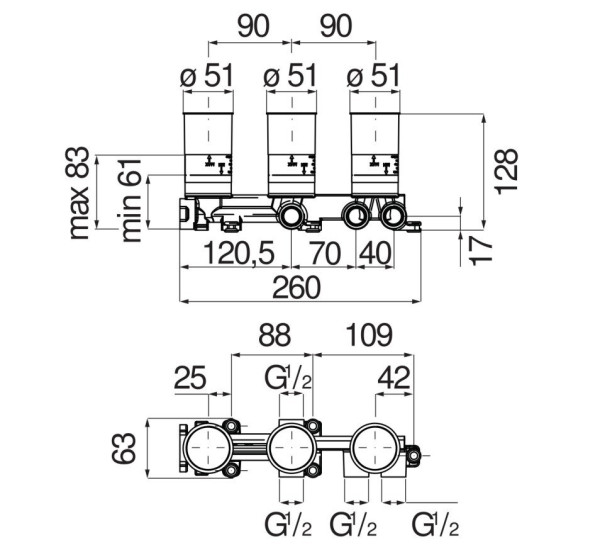 WE81200/T смеситель для ванны (скрытая часть). Фото 2
