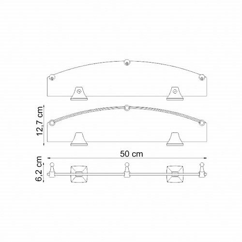 Wern K-2544 (ранее К-2524) Полка стеклянная с бортиком. Фото 3