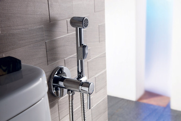 X25-51 Смеситель одноручный (25 мм) с гигиеническим душем, встраиваемый, хром. Фото 3