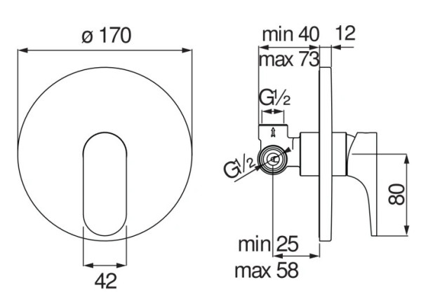 YO126108CR YO смеситель для душа (внешняя и скрытая часть). Фото 2