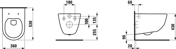 Z.RU93.0.761.5 ПЭК PRO чаша унитаза подвесная, безободковый смыв Rimless, инсталляция, сиденье с крышкой тонкое, панель смыва хром глянец. Фото 8