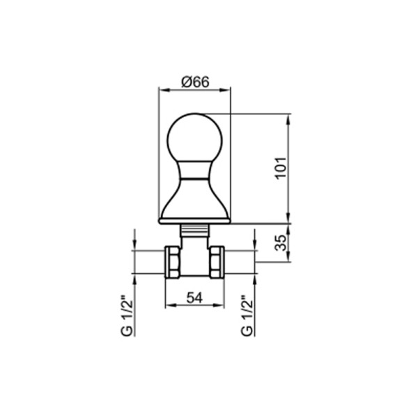 Запорный вентиль Webert Karenina KA690101065, бронза. Фото 2