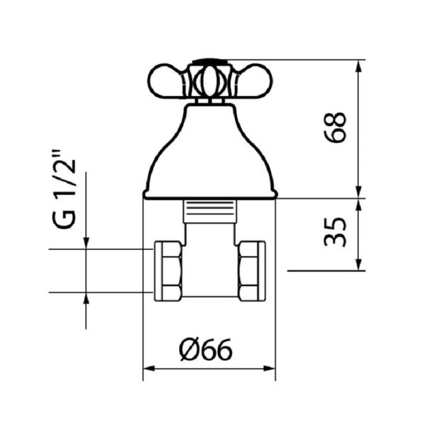 Запорный вентиль Webert Ottocento OT690101015, хром. Фото 2