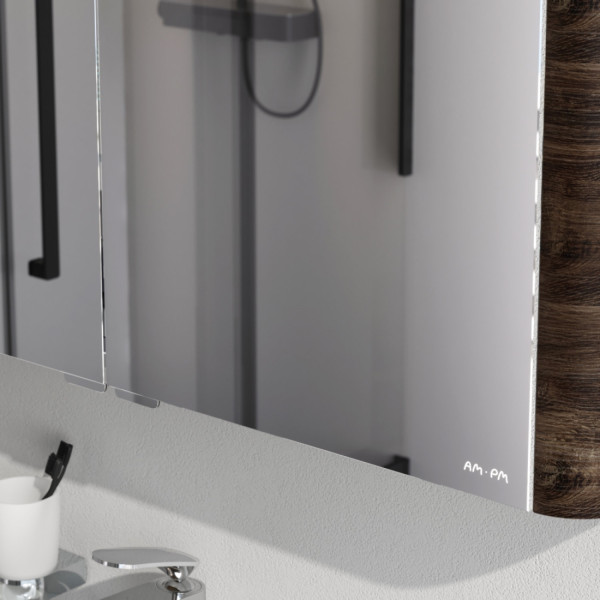 Зеркальный шкаф с подсветкой 100 см, орех. Фото 4