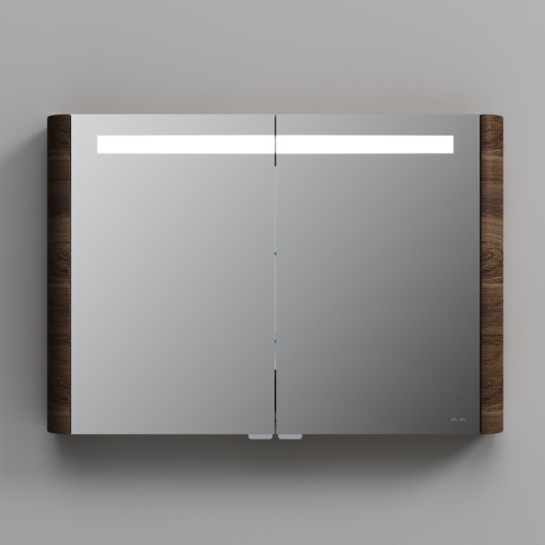 Зеркальный шкаф с подсветкой 100 см, орех. Фото 5