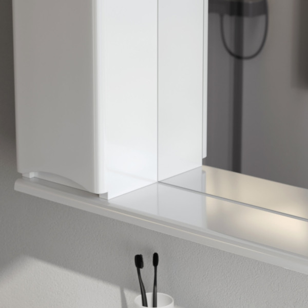 Зеркальный шкаф с подсветкой 80 см, левый, белый. Фото 4