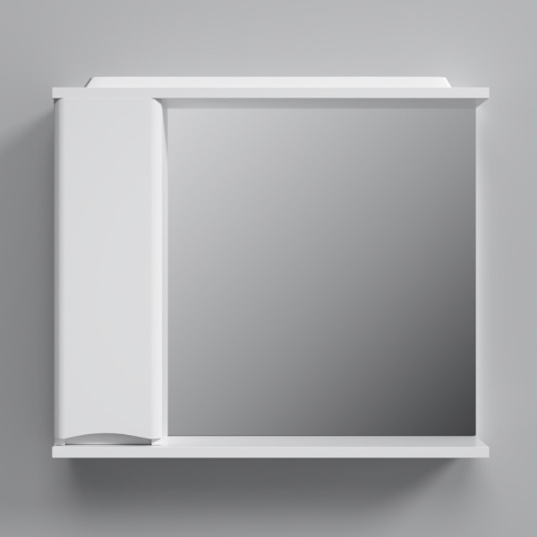 Зеркальный шкаф с подсветкой 80 см, левый, белый. Фото 5