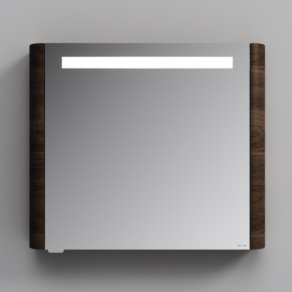 Зеркальный шкаф с подсветкой 80 см, левый, орех. Фото 5