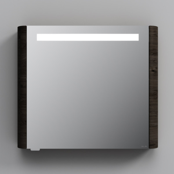 Зеркальный шкаф с подсветкой 80 см, левый, табачный дуб. Фото 5